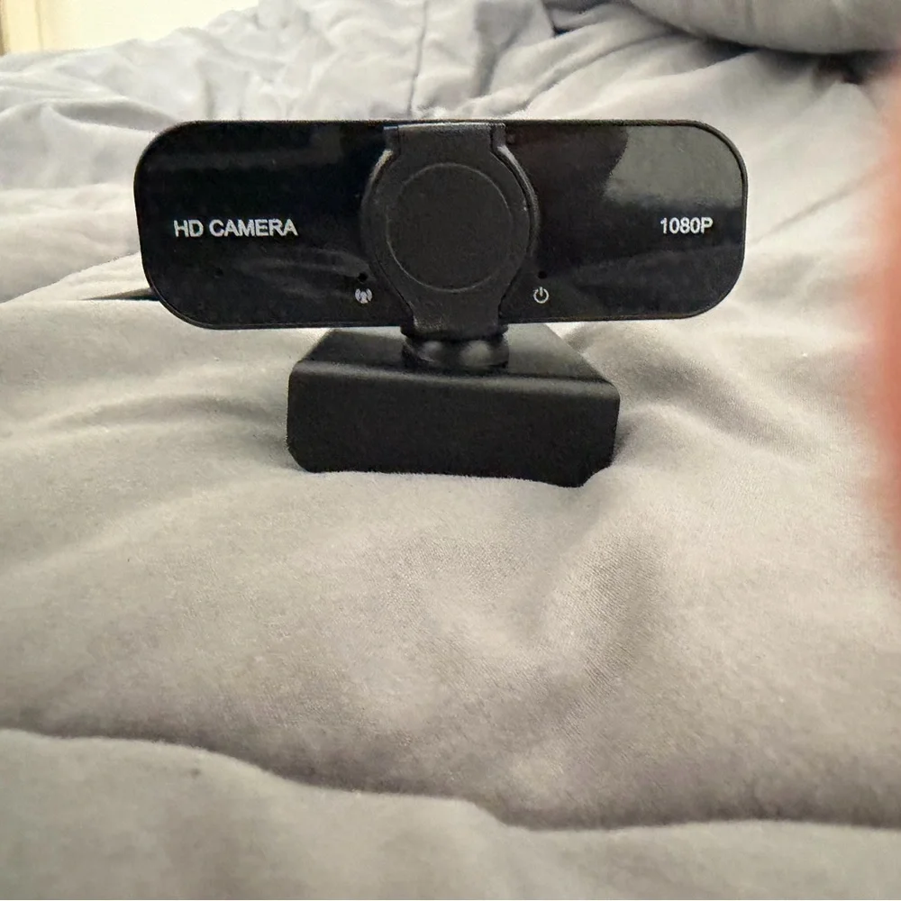 Black HD 1080P Webcam with Privacy Cover